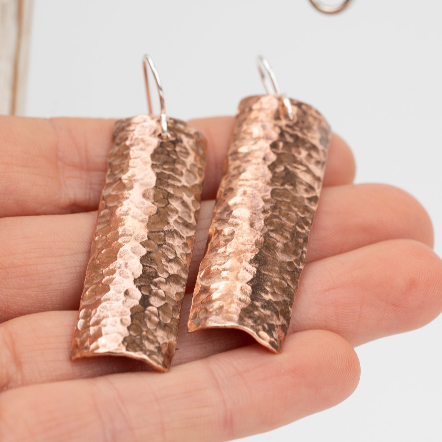 Hammered Copper Earrings