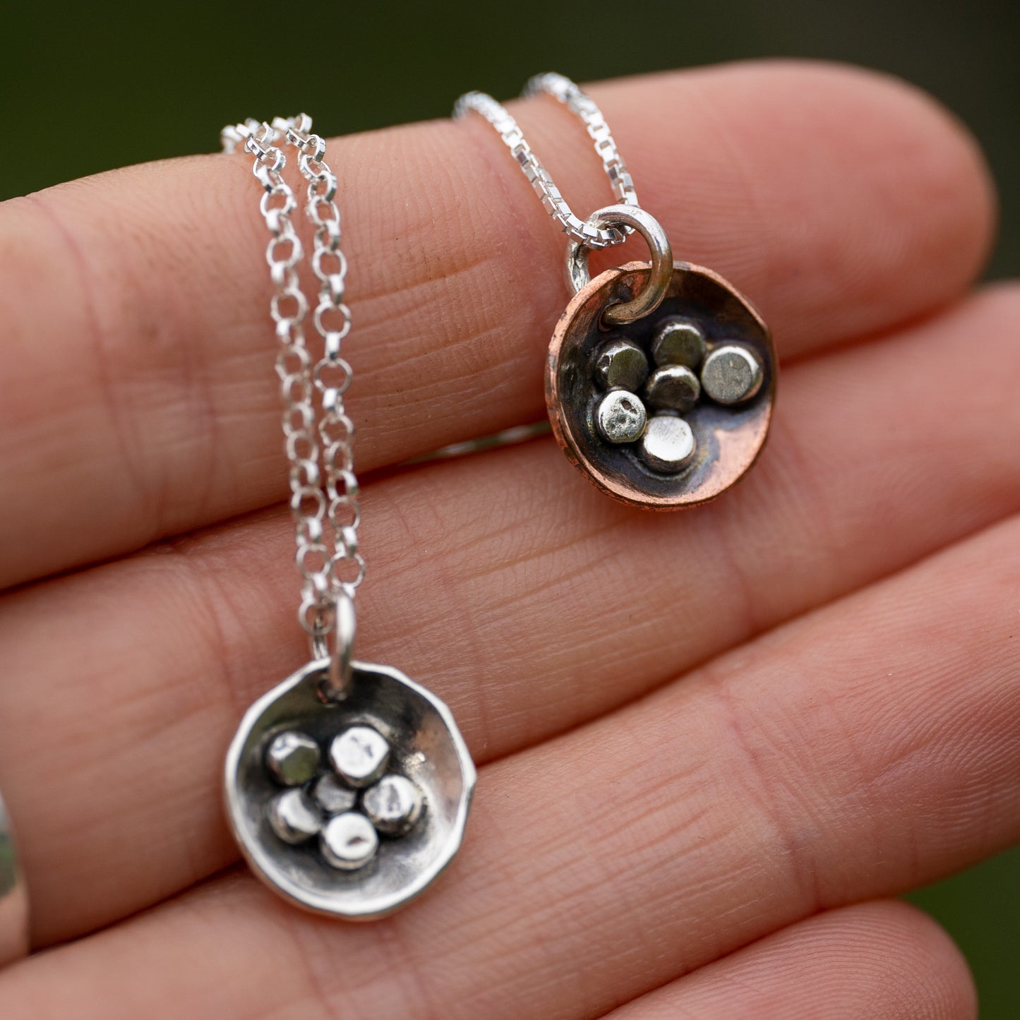 Birds Nest Fungi Round Pendant