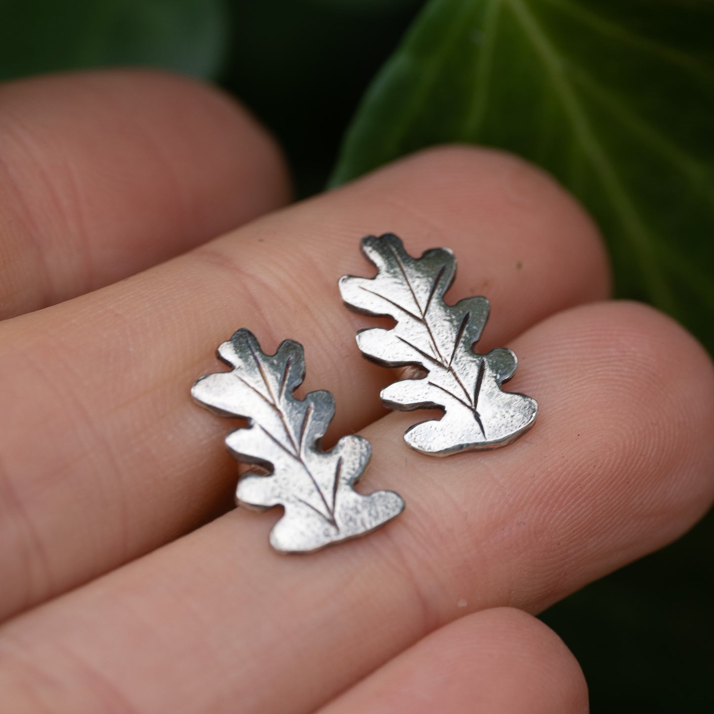Oak Leaf Stud Earrings