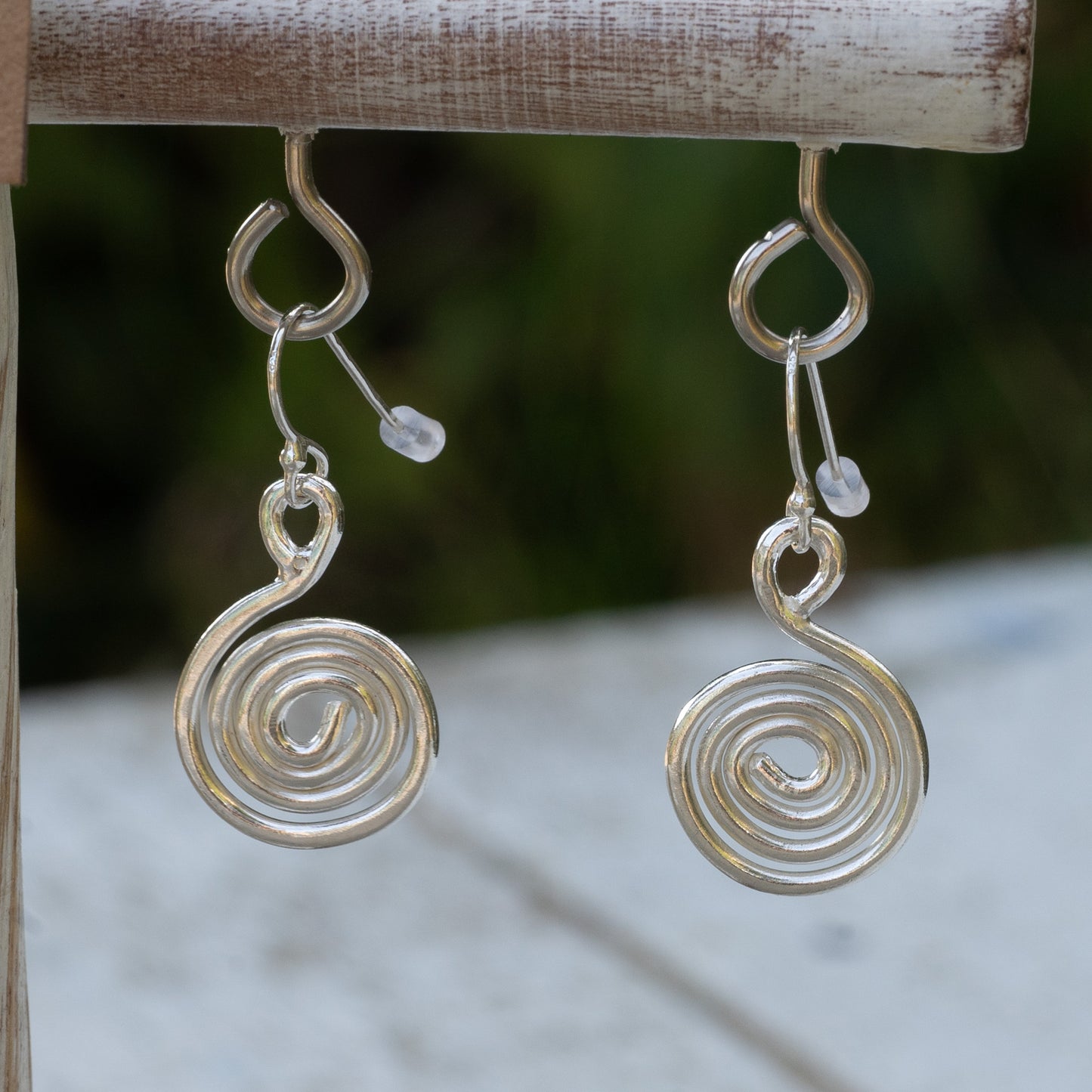 Handmade Recycled Silver OR Copper Spiral Earrings