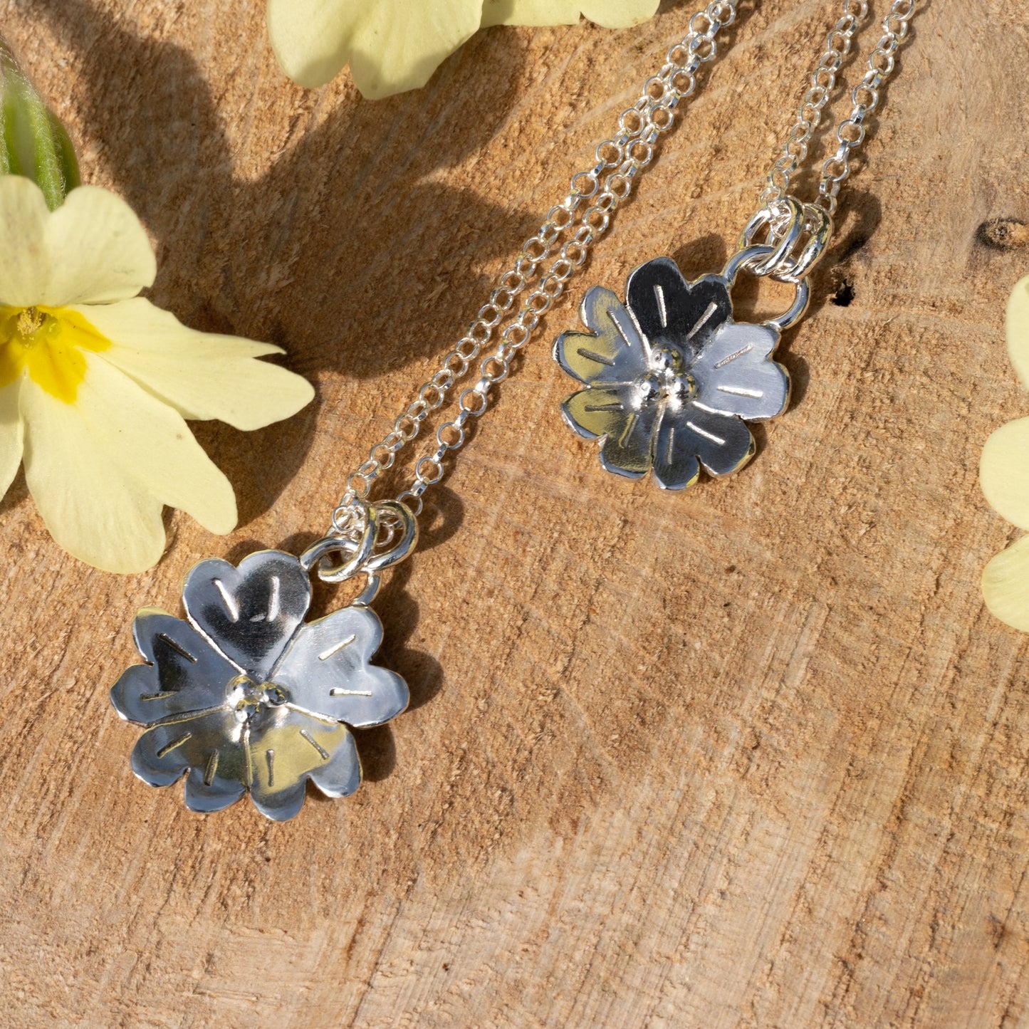 Recycled Silver Primrose Necklace