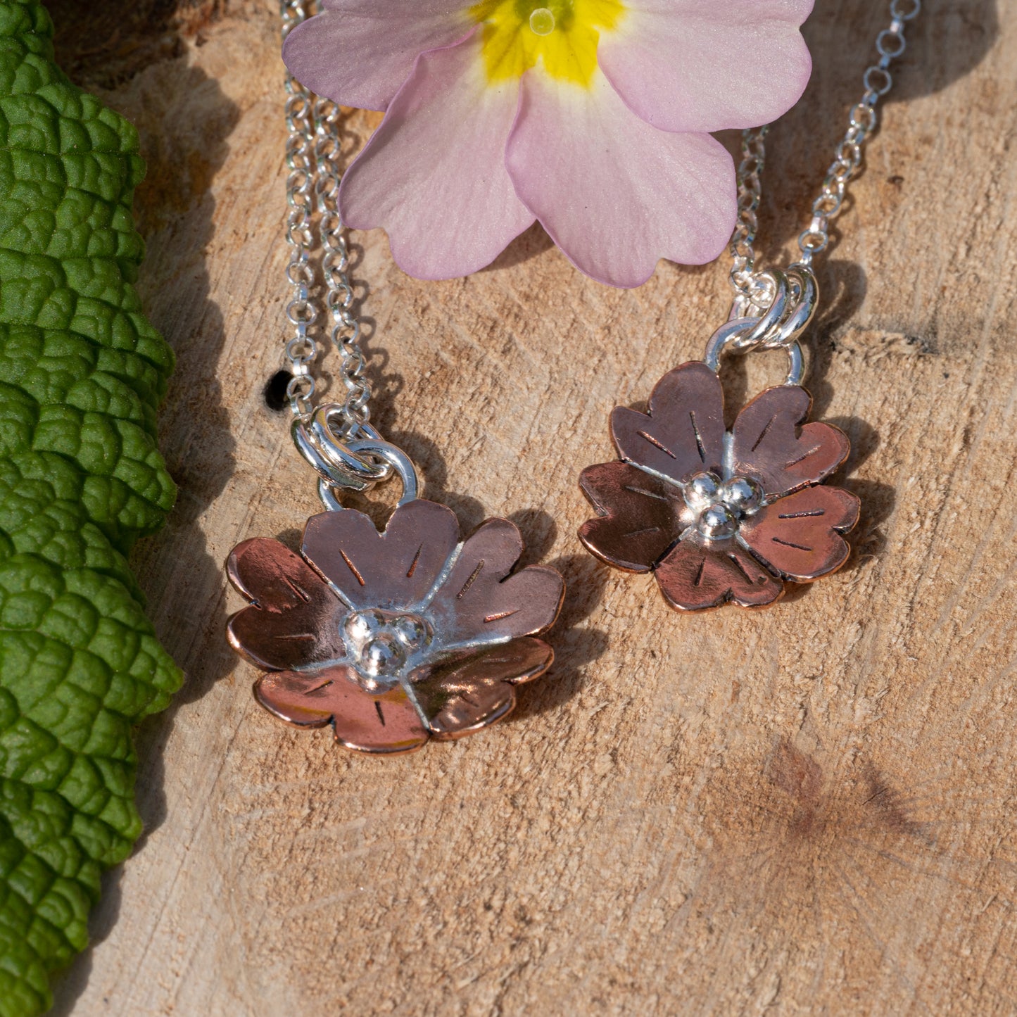 Recycled Copper Primrose Necklace