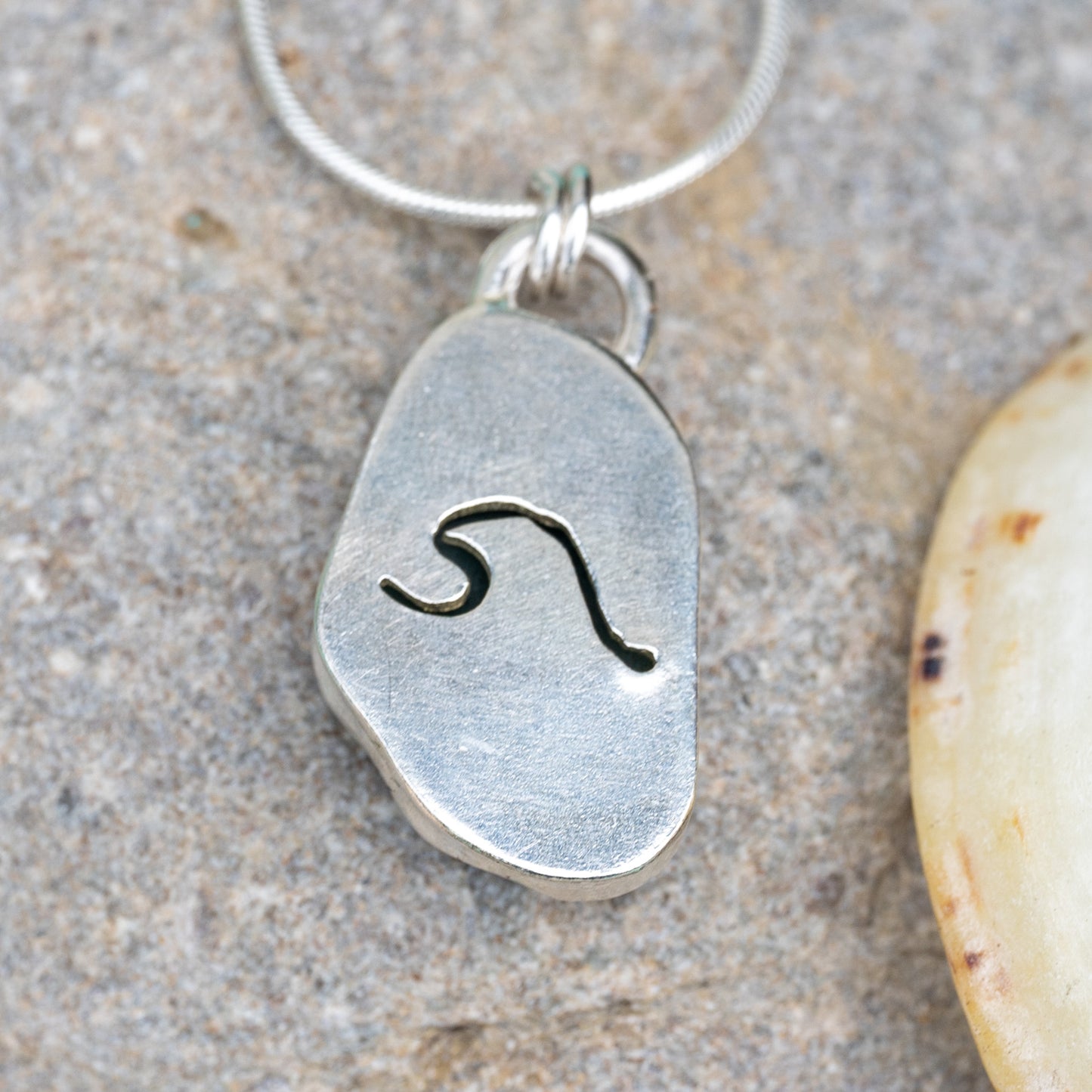 Dorset Blue Seaglass Wave Necklace