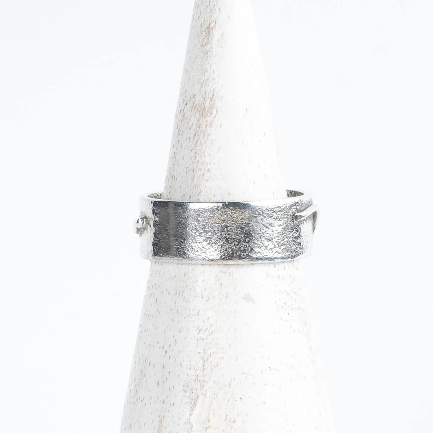 Recycled Silver Amber Fern Ring - Size M - Purbeck Arts Week