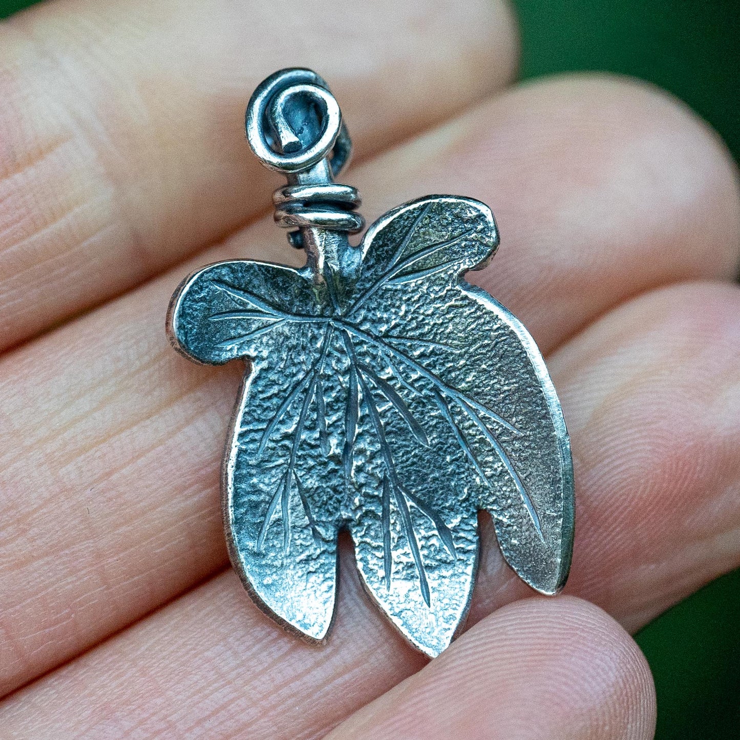 Handmade Silver Ivy Leaf Necklace