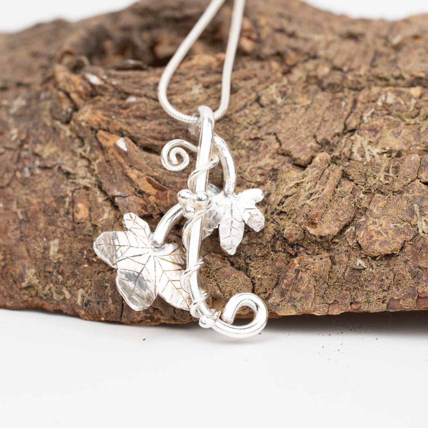 Handmade Silver Ivy Leaf Necklace - Purbeck Arts Week