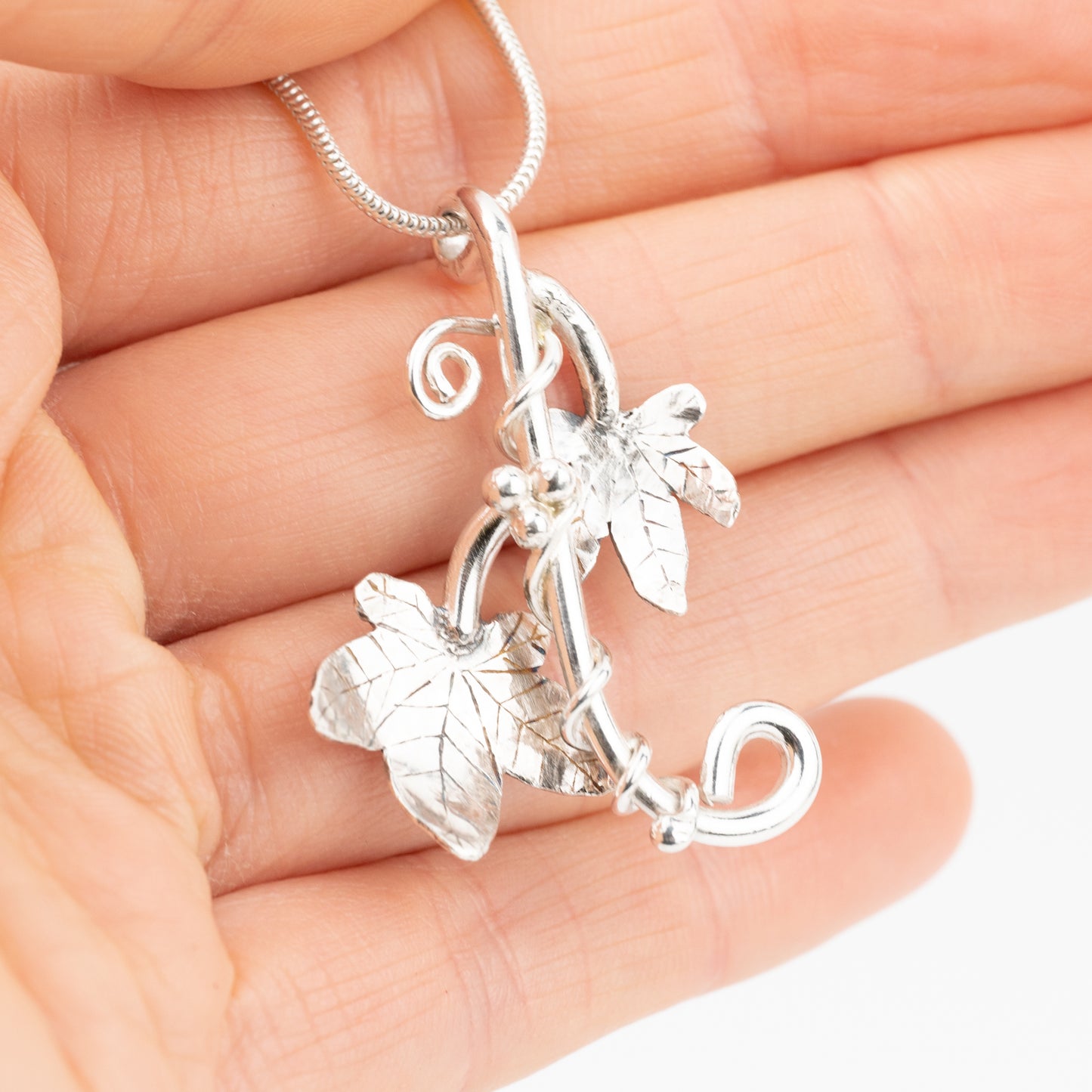 Handmade Silver Ivy Leaf Necklace - Purbeck Arts Week