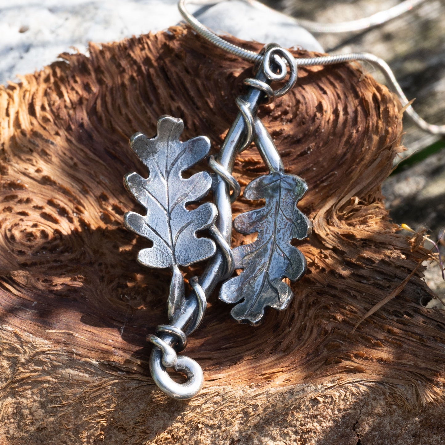 Recycled Silver Oak Leaf Necklace