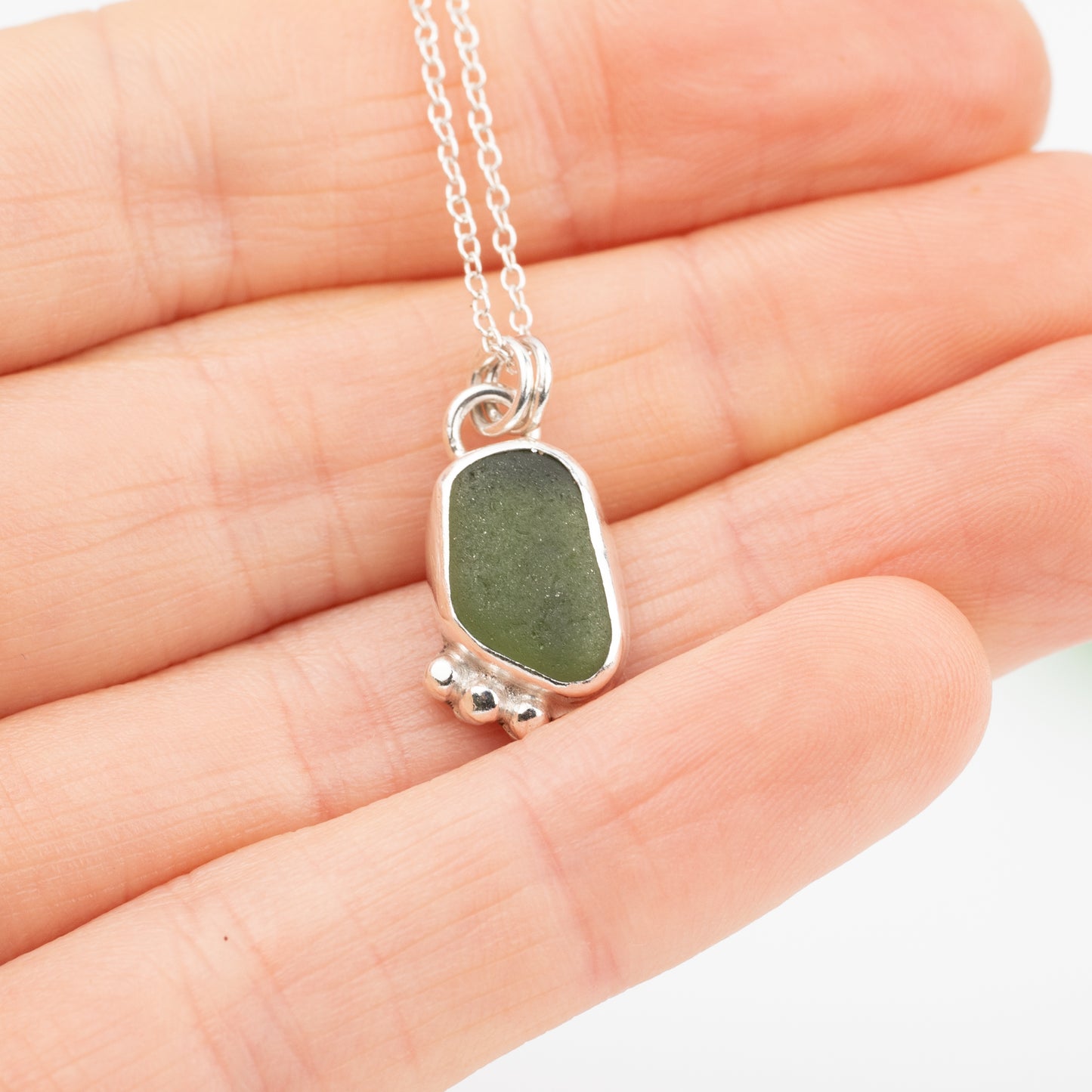 Dorset Green Seaglass Necklace