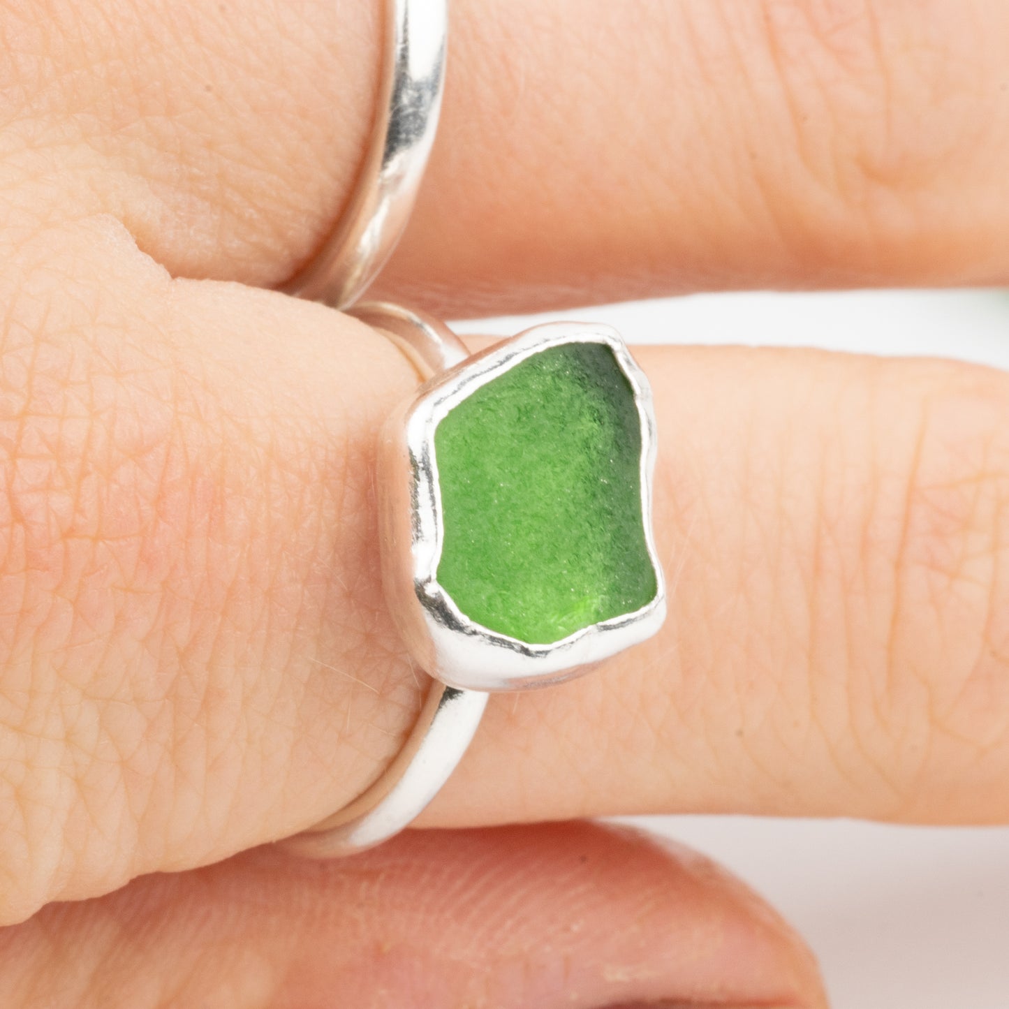 Dorset Green Seaglass Ring - Size O