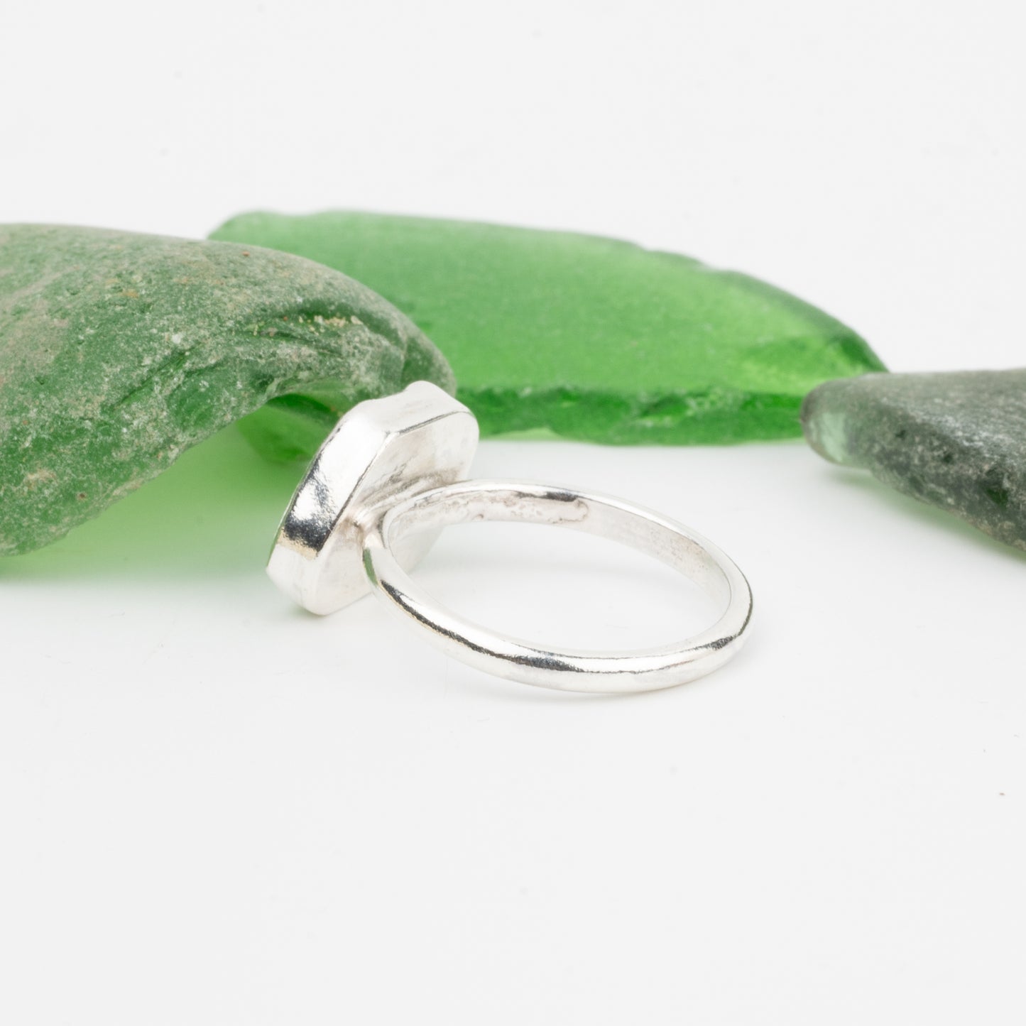 Dorset Green Seaglass Ring - Size O