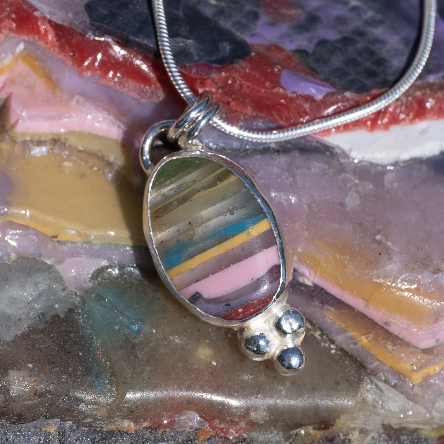 Silver Dorset Surfite Necklace