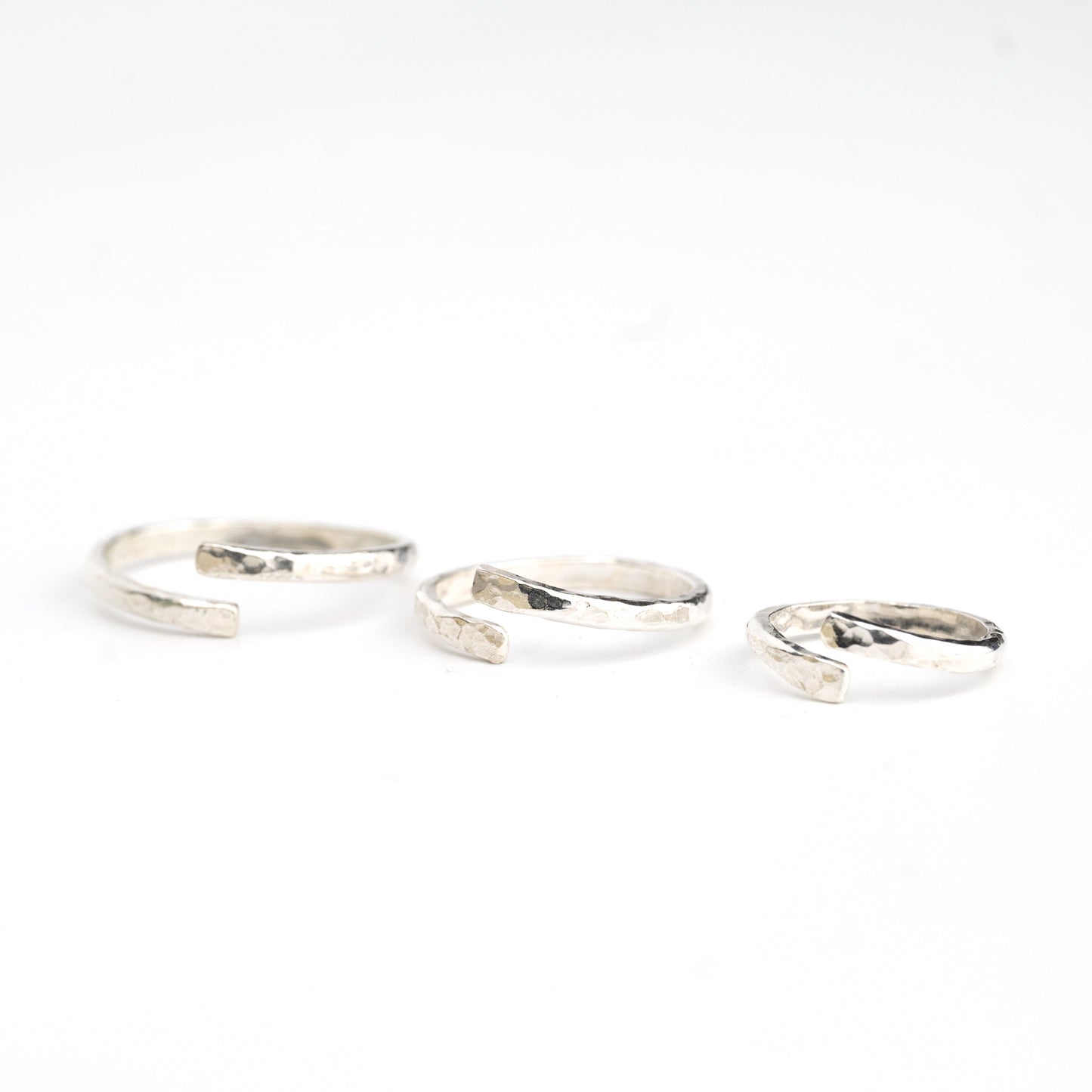 Adjustable Hammered Spiral Ring