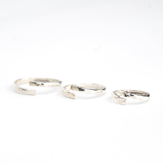 Adjustable Hammered Spiral Ring