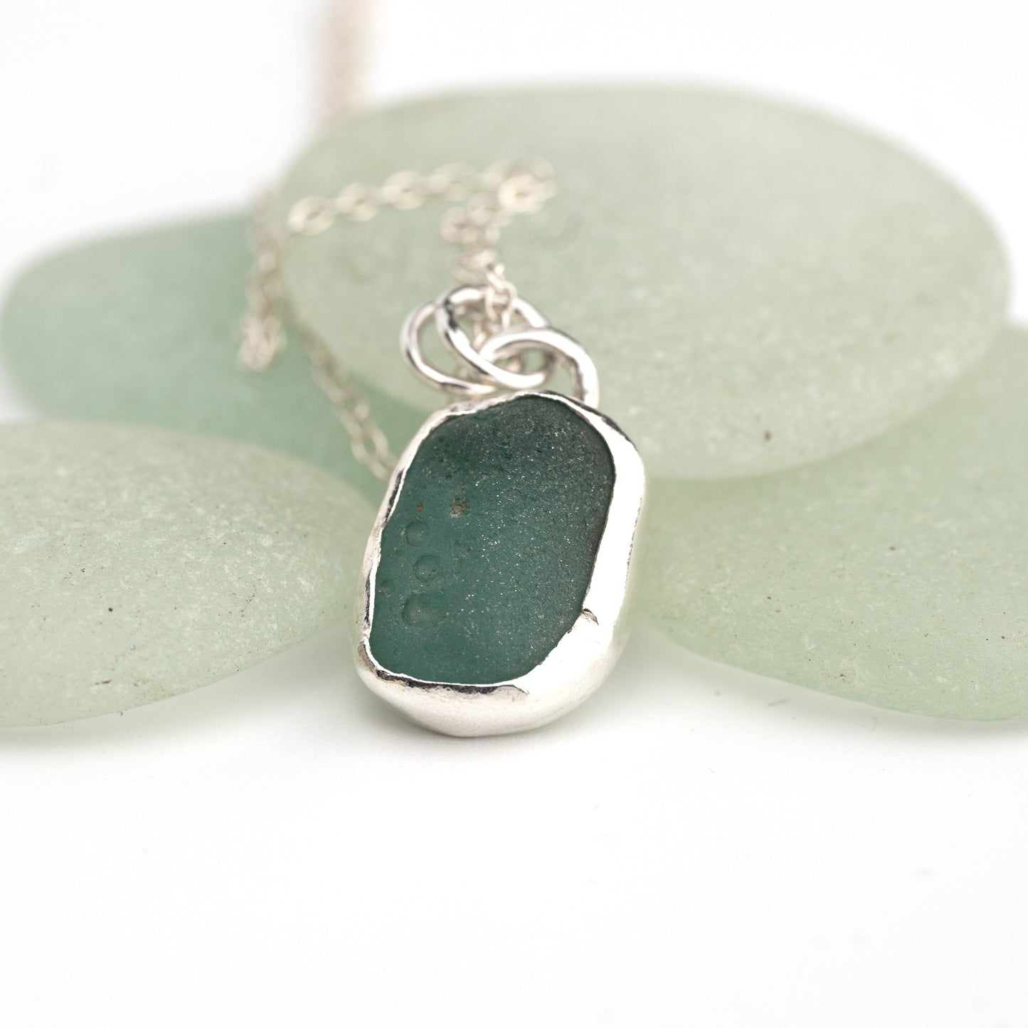 Blue Green Seaglass Necklace