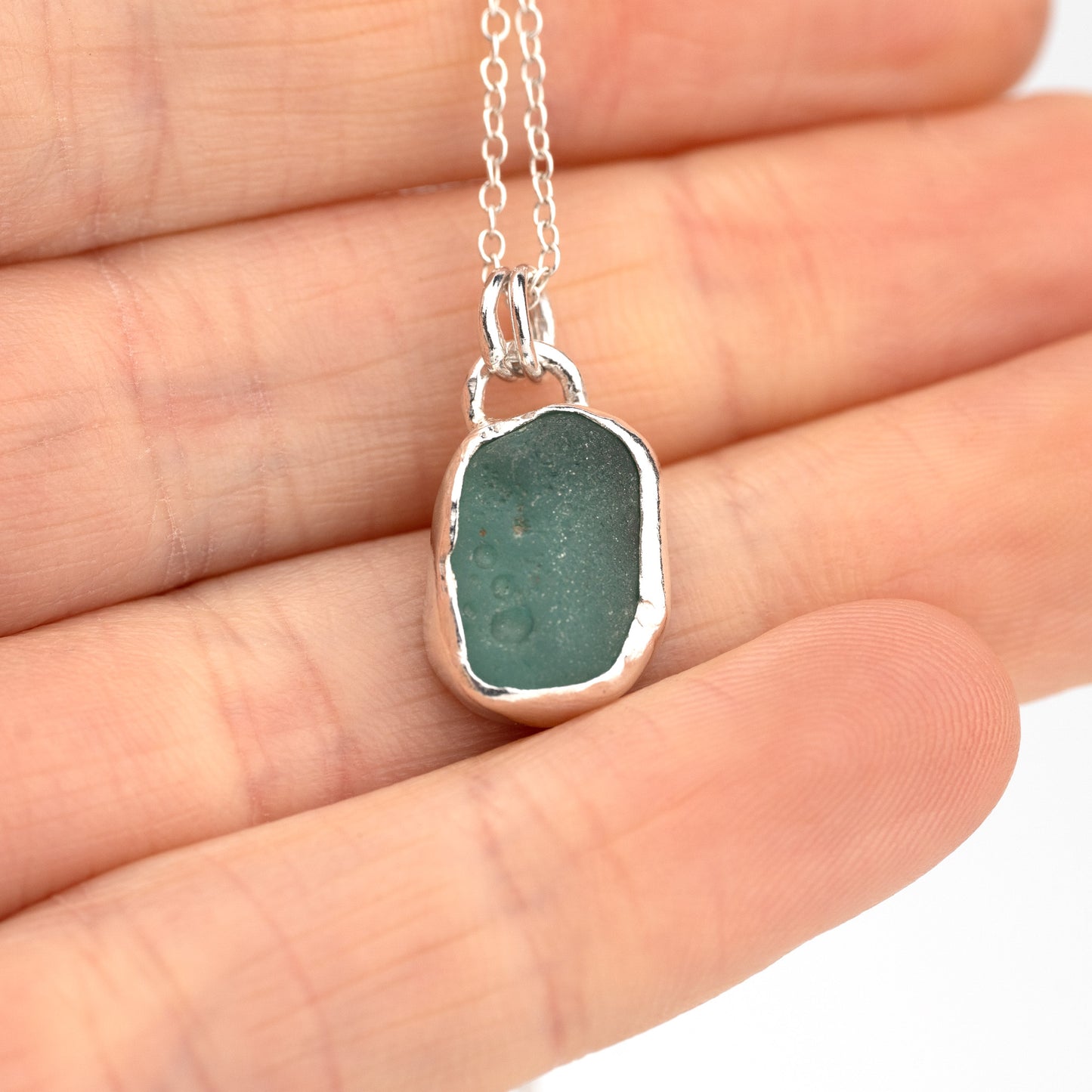 Blue Green Seaglass Necklace