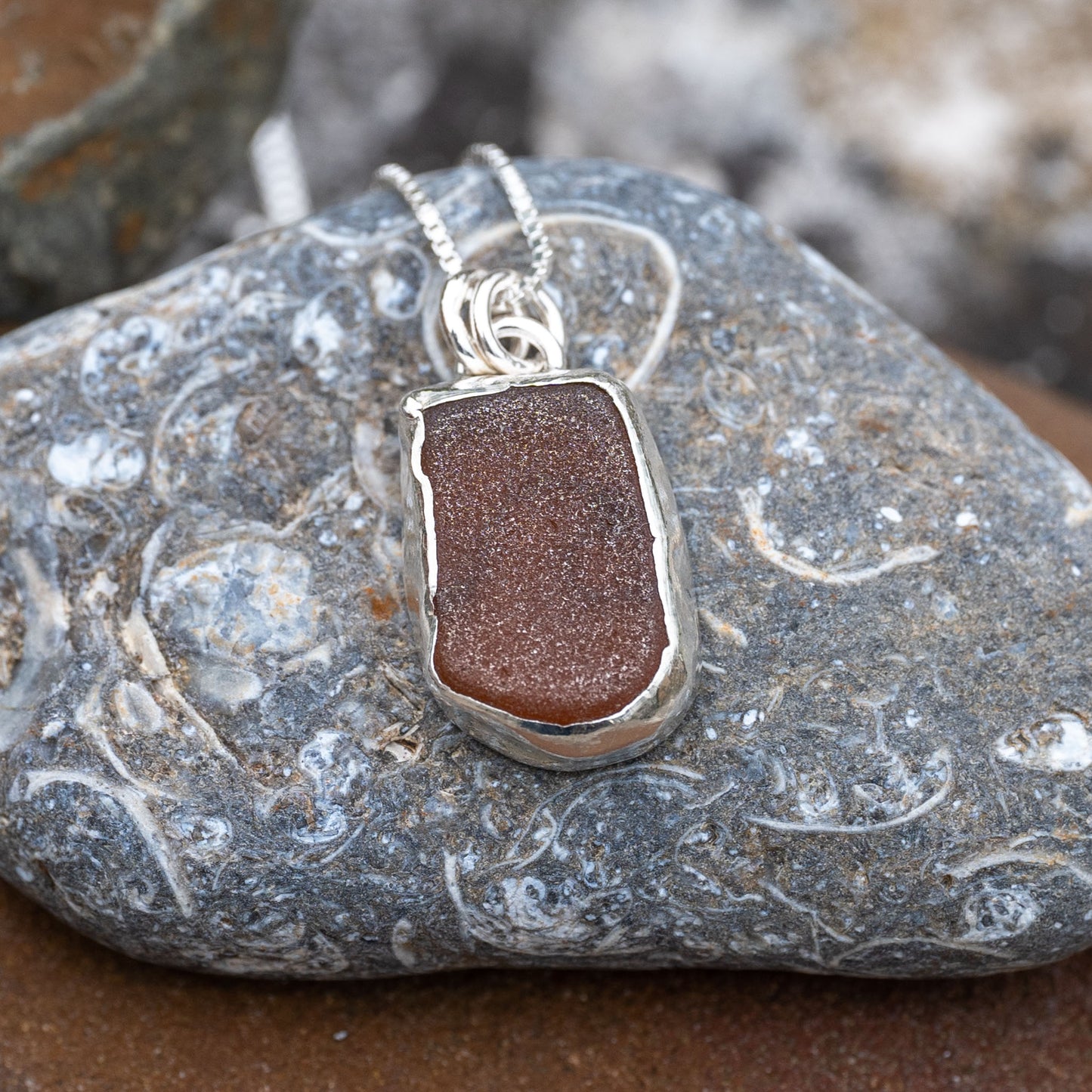Dorset Brown Seaglass Necklace