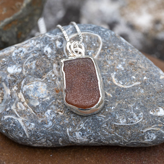 Dorset Brown Seaglass Necklace