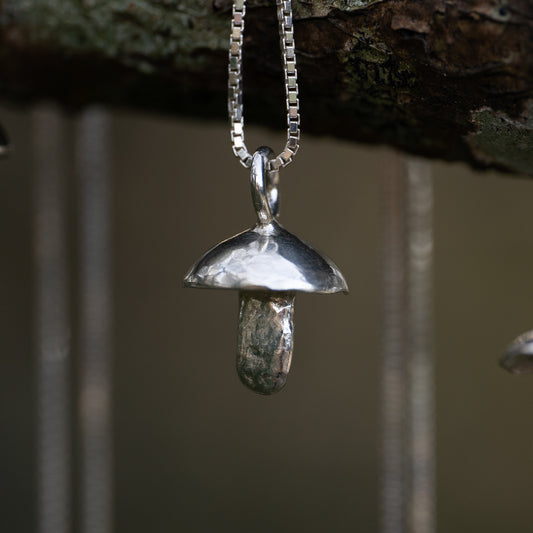 Silver Mushroom Necklace