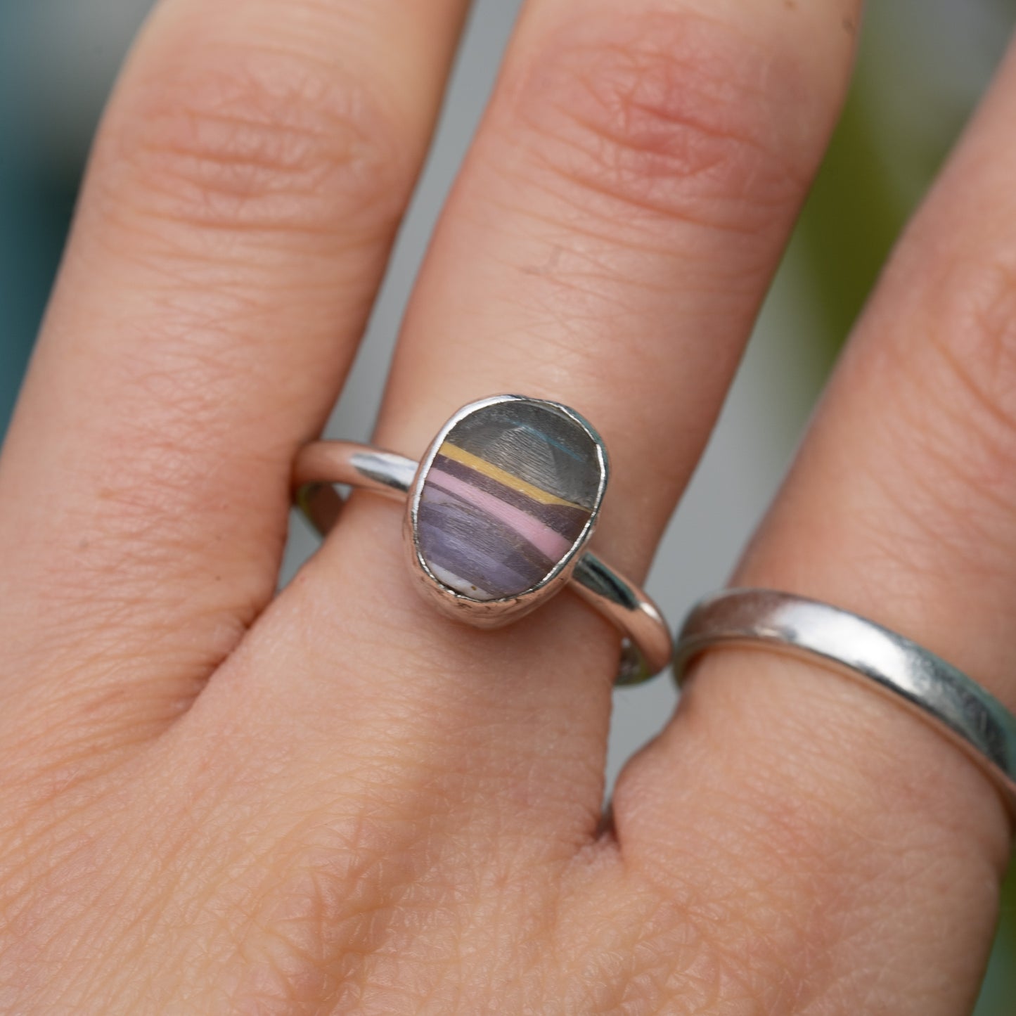 Adjustable Silver Surfite Ring - Size M-R