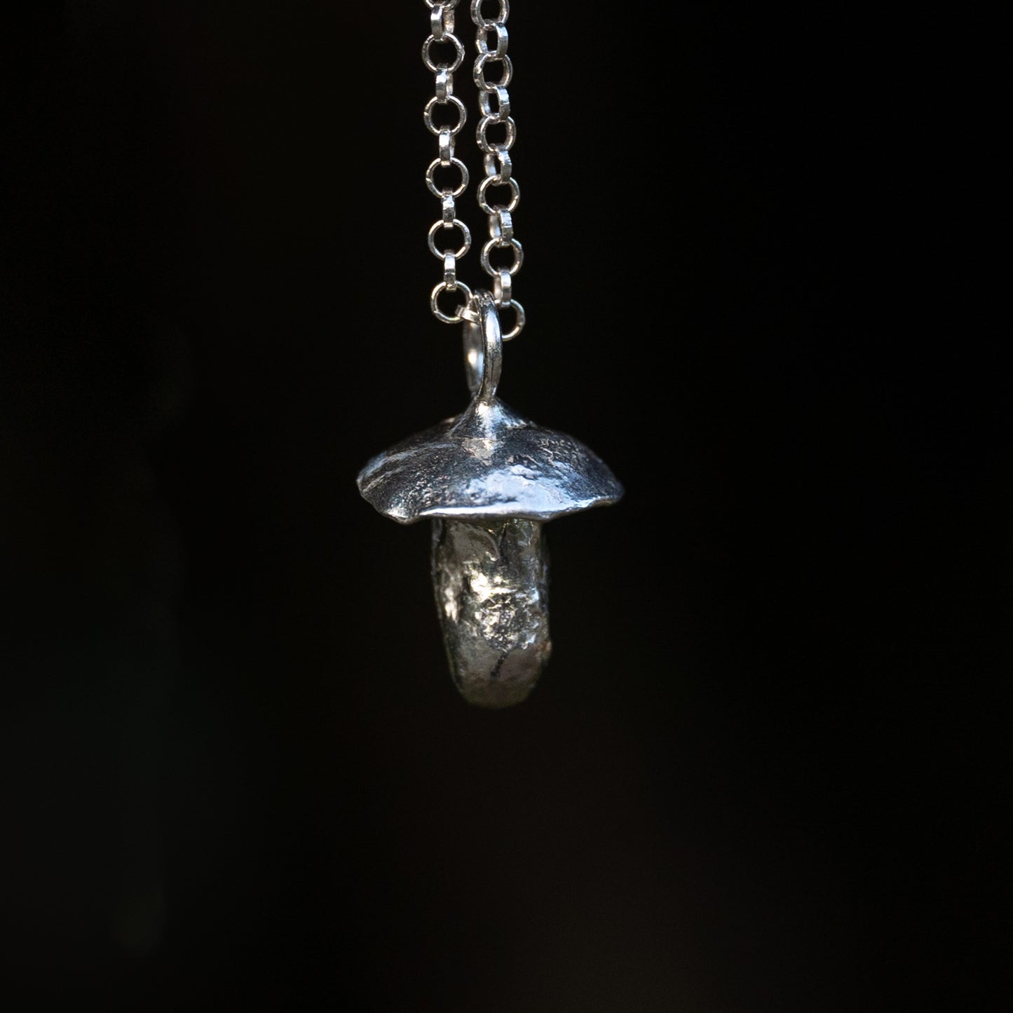 Silver Mushroom Necklace
