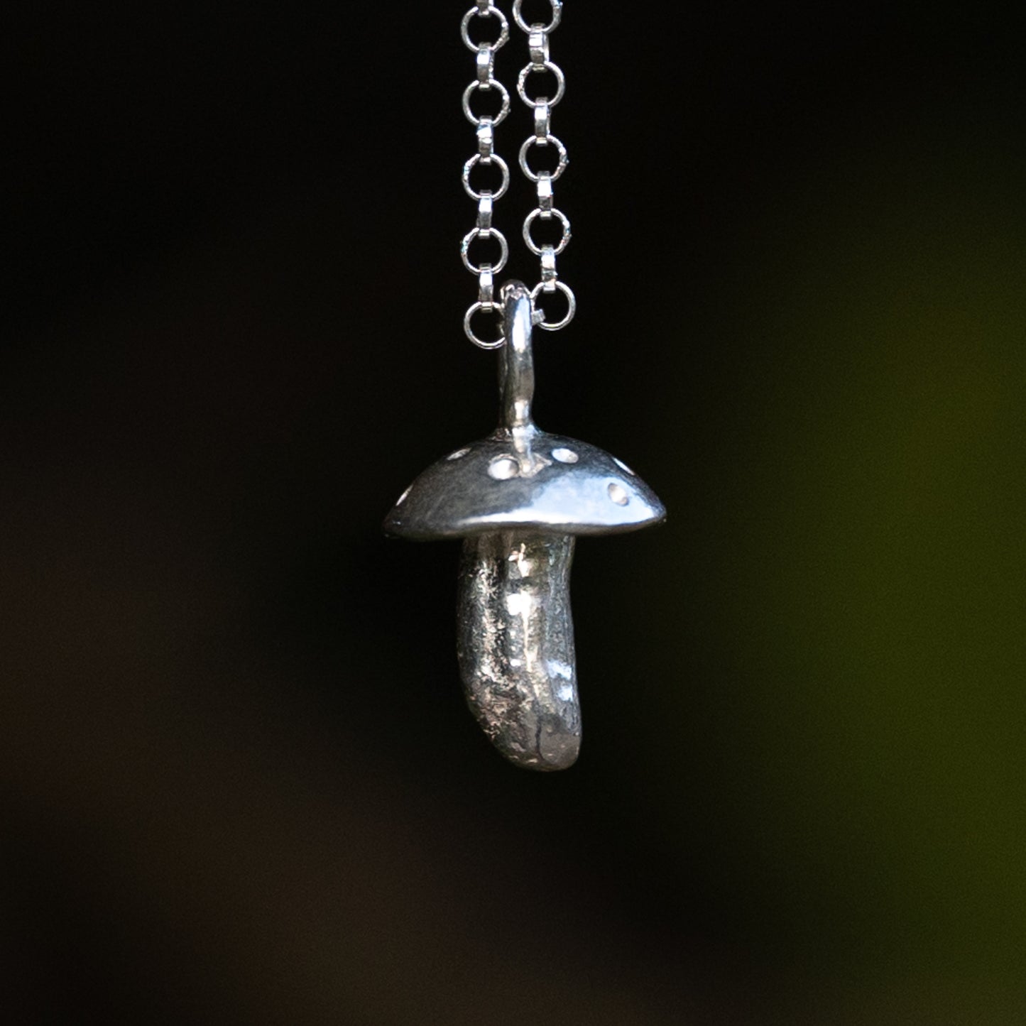 Silver Mushroom Necklace