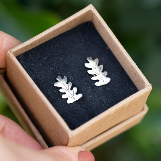 Oak Leaf Stud Earrings