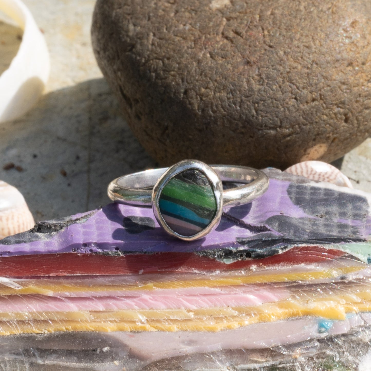 Recycled Silver Surfite Ring - Size M