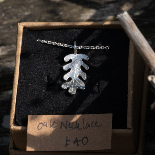 Recycled Silver Oak Leaf Necklace