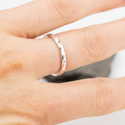Recycled Silver Hammered Ring