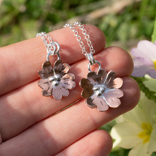 Recycled Copper Primrose Necklace
