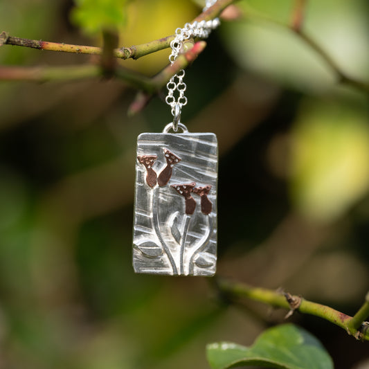 Silver & Copper Rosehip Necklace