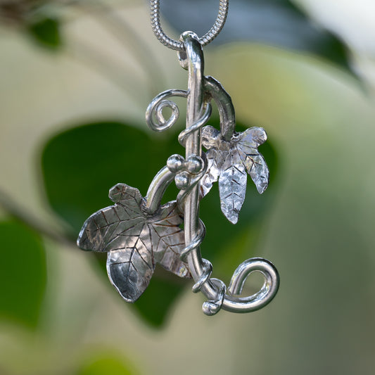 Handmade Silver Ivy Leaf Necklace - Purbeck Arts Week