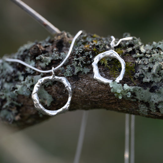 Recycled Silver Twig Necklace