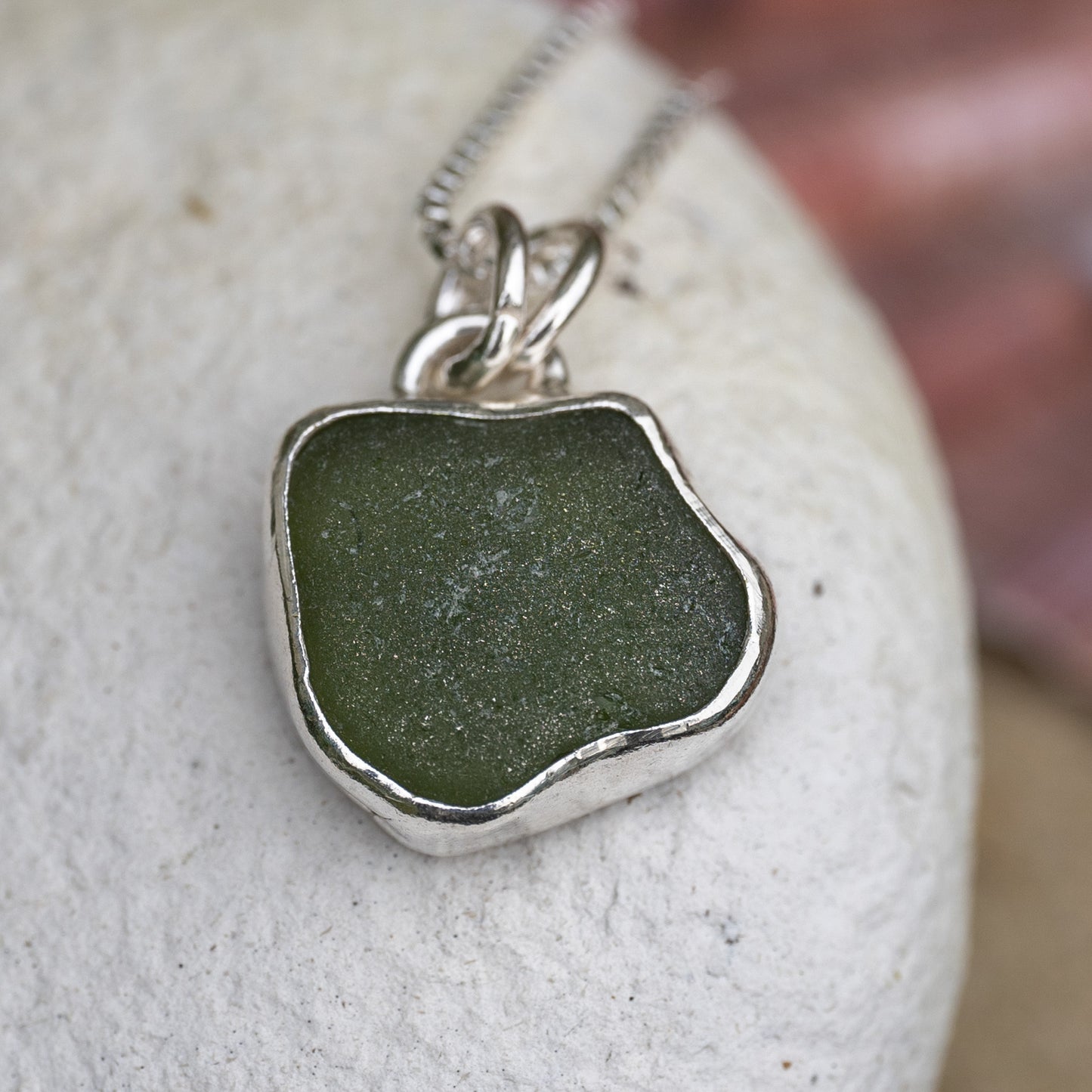 Dorset Green Seaglass Necklace