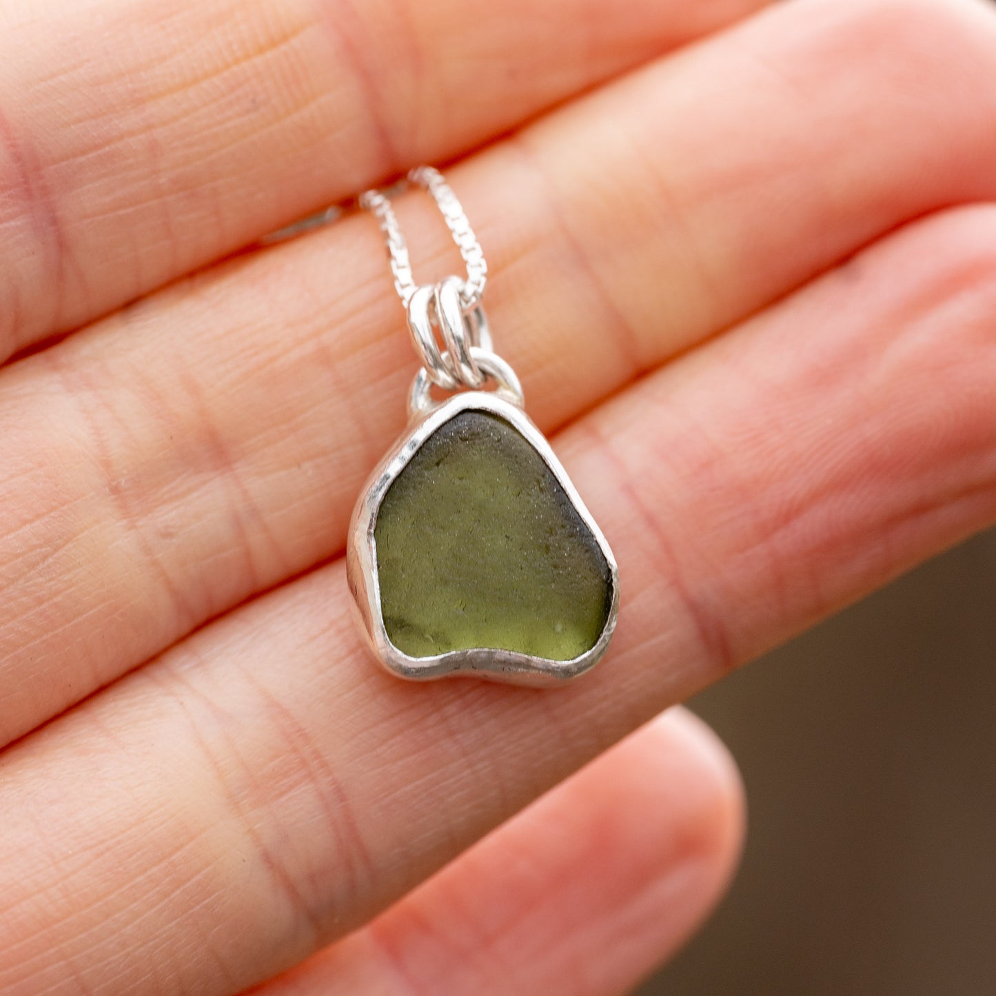 Dorset Green Seaglass Necklace