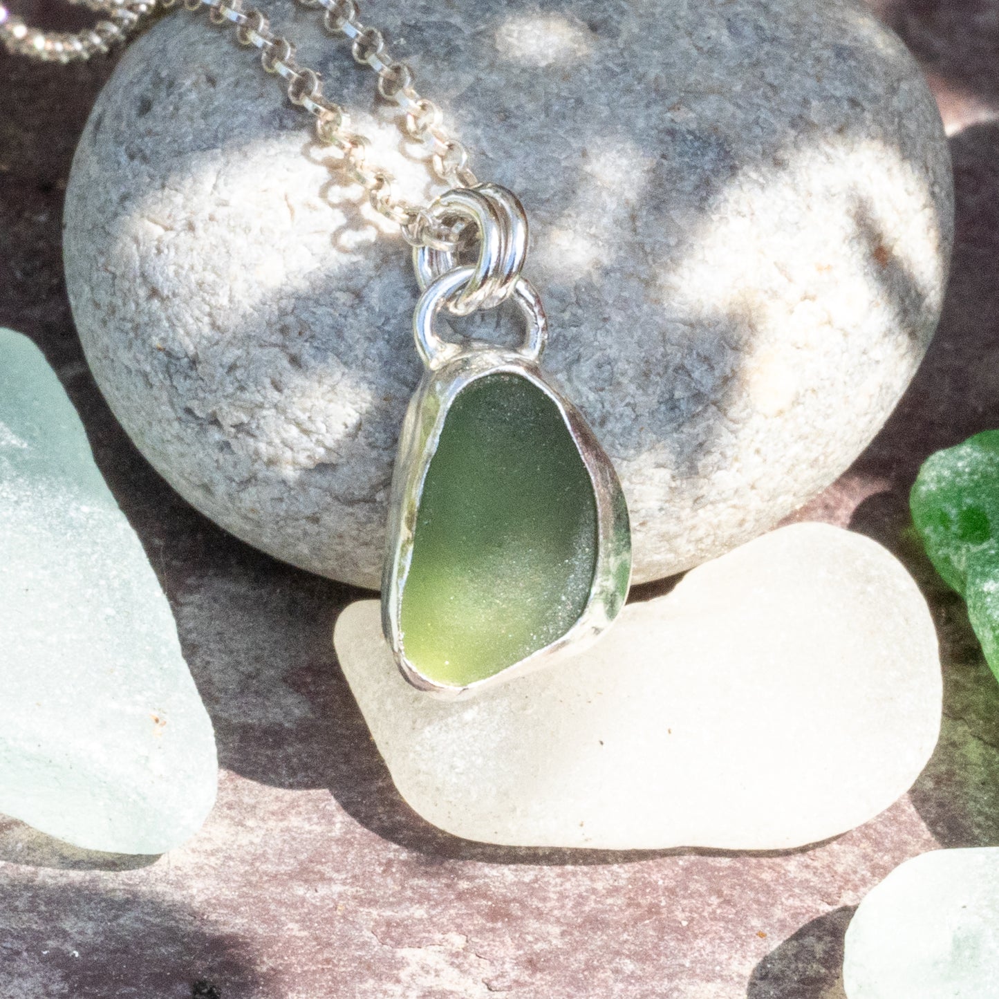 Dorset Green Seaglass Necklace