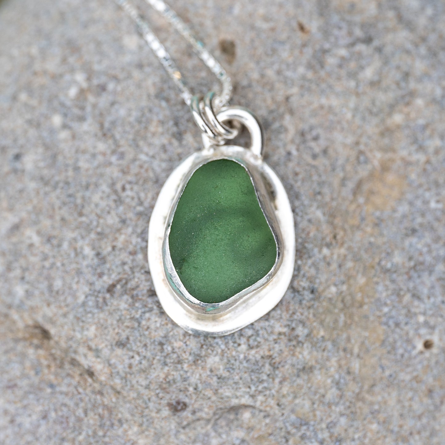Dorset Green Seaglass Wave Necklace