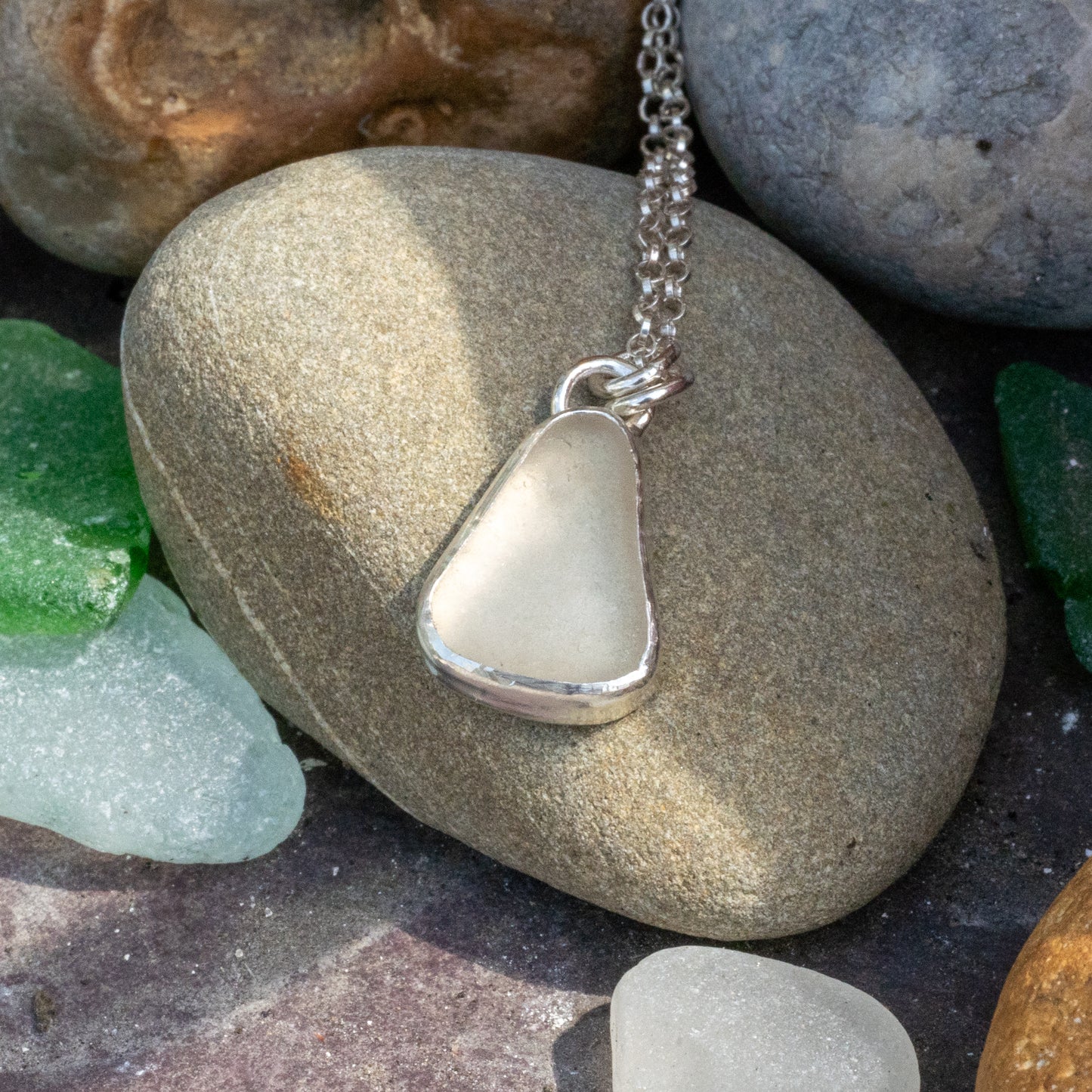 Dorset White Seaglass Necklace