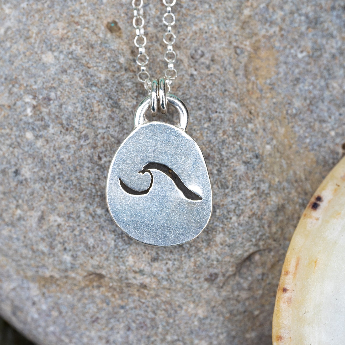 Dorset White Seaglass Wave Necklace