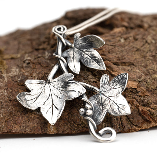 Handmade Silver Ivy Leaf Necklace - Purbeck Arts Week