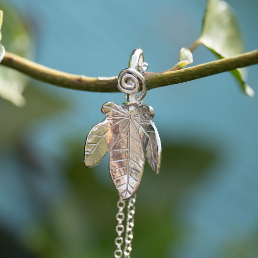 Handmade Silver Ivy Leaf Necklace