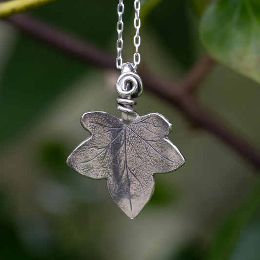 Handmade Silver Ivy Leaf Necklace - Purbeck Arts Week