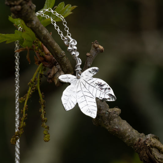 Handmade Silver Ivy Leaf Necklace