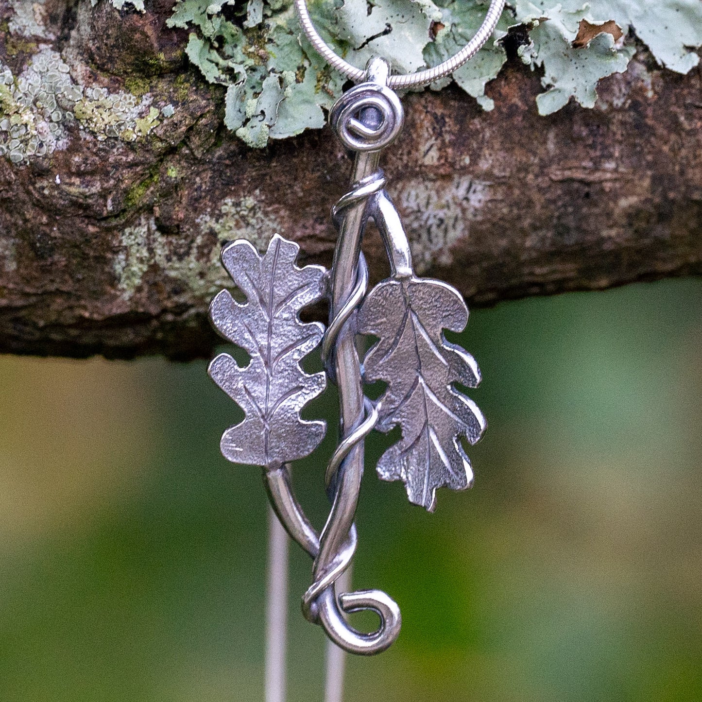 Recycled Silver Oak Leaf Necklace