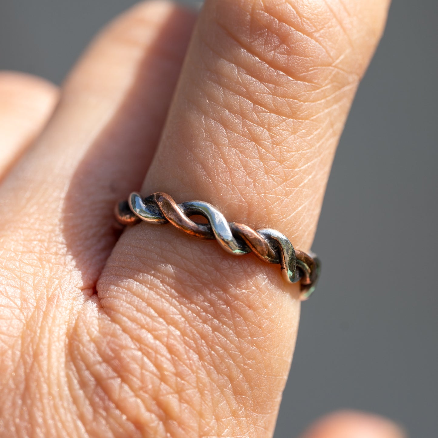 Recycled Silver & Copper Twist Ring