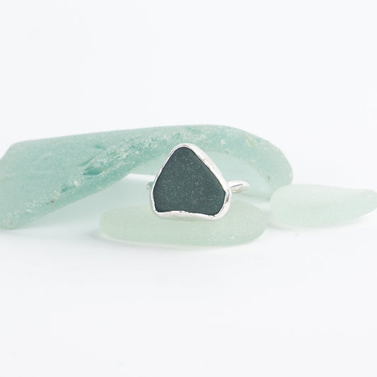 Cornish Seaglass Ring - Size Q