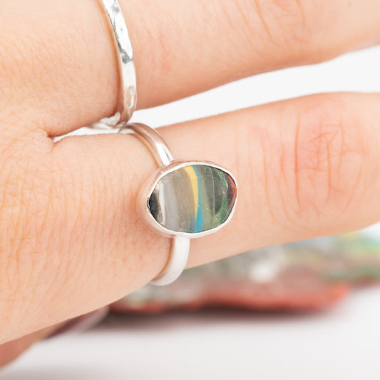 Adjustable Silver Surfite Ring - Size L-P