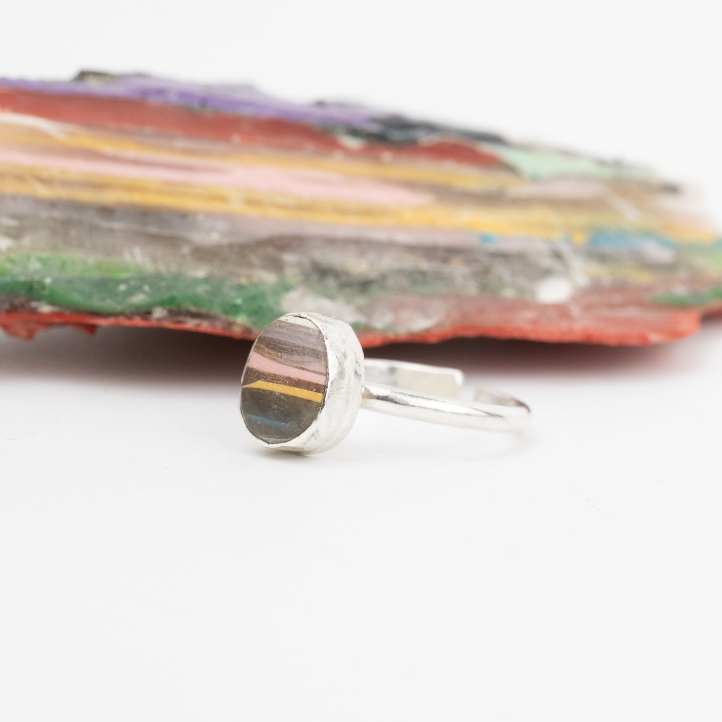 Adjustable Silver Surfite Ring - Size M-R