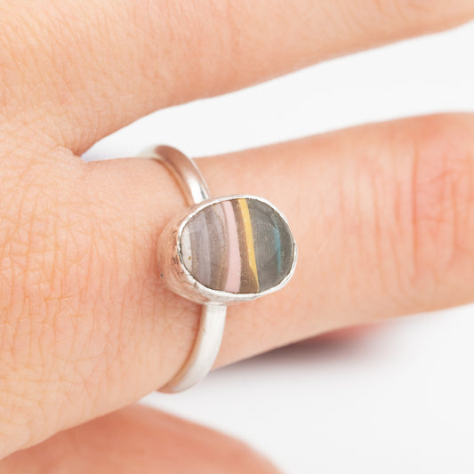 Adjustable Silver Surfite Ring - Size M-R